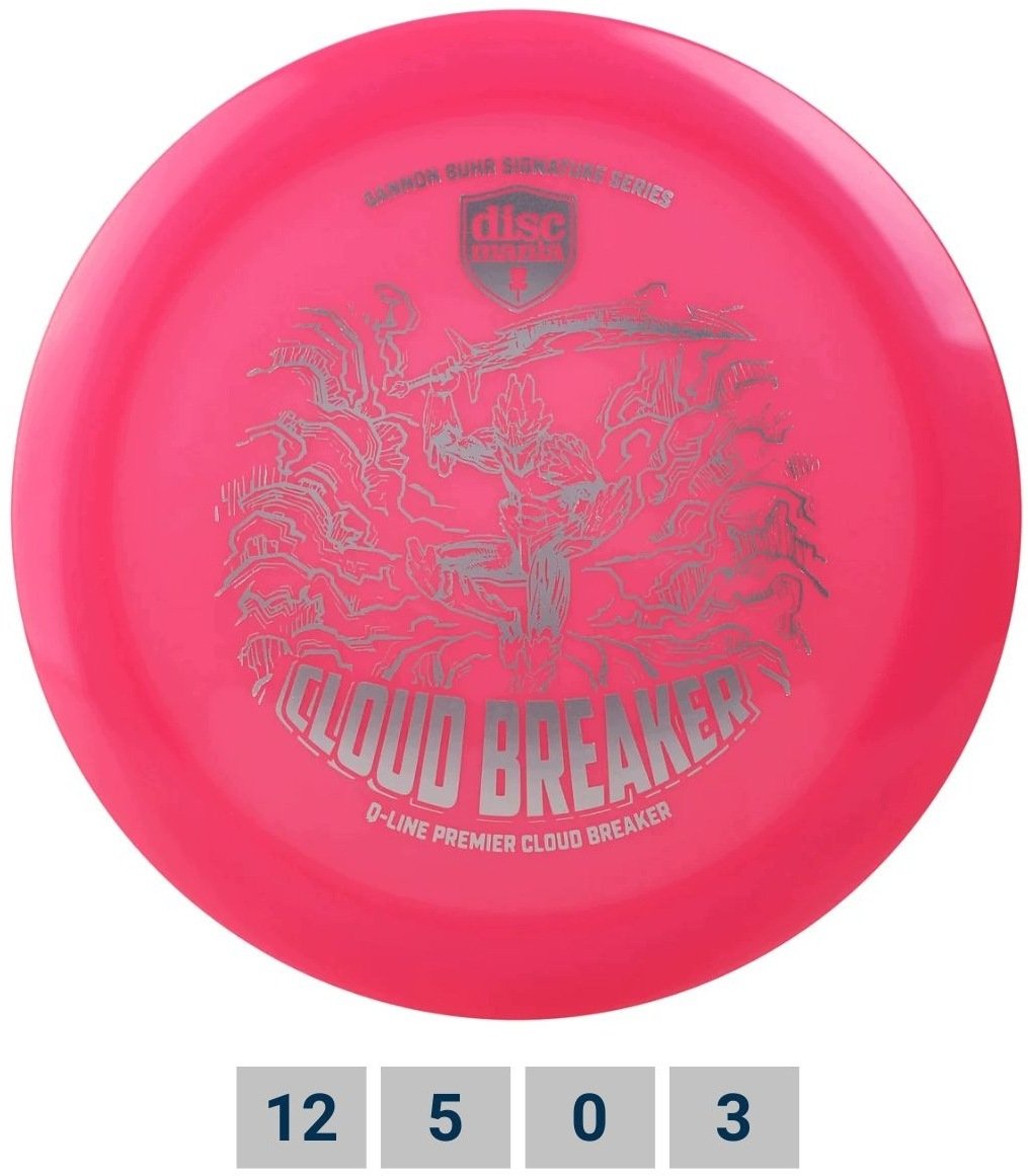 Pink Dysk do disc golfa Distance Driver Q-LINE premier Cloudbreaker Gannon Buhr Signature