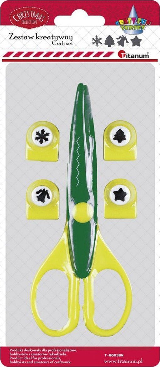 Titanum Zestaw nożyczki i 4 dziurkacze dekoracyjne Boże Narodzenie