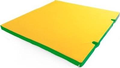 Produkcyja materac Gamma 100x100x5 z wycięciami do słupków zielono-żółty