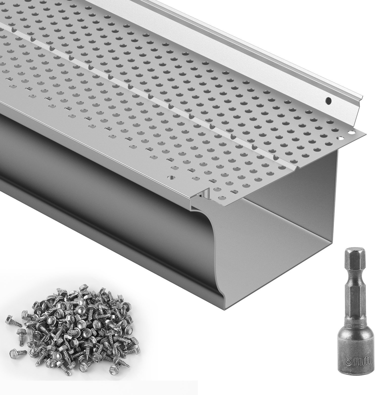 Vevor Aluminiowa Osłona Rynny 1220 x 127 x 16 mm 13 Paneli