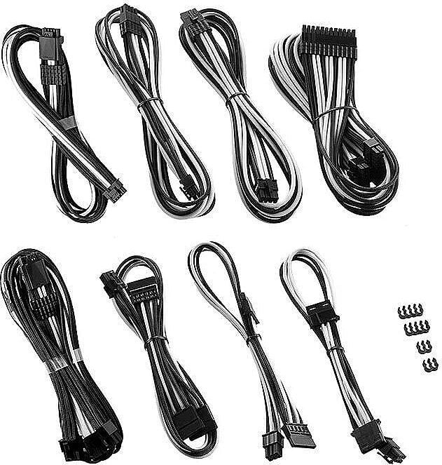 CableMod Zestaw kabli, Czarno-biały (CM-PCSR-16P3KIT-NKKW-R-SS)