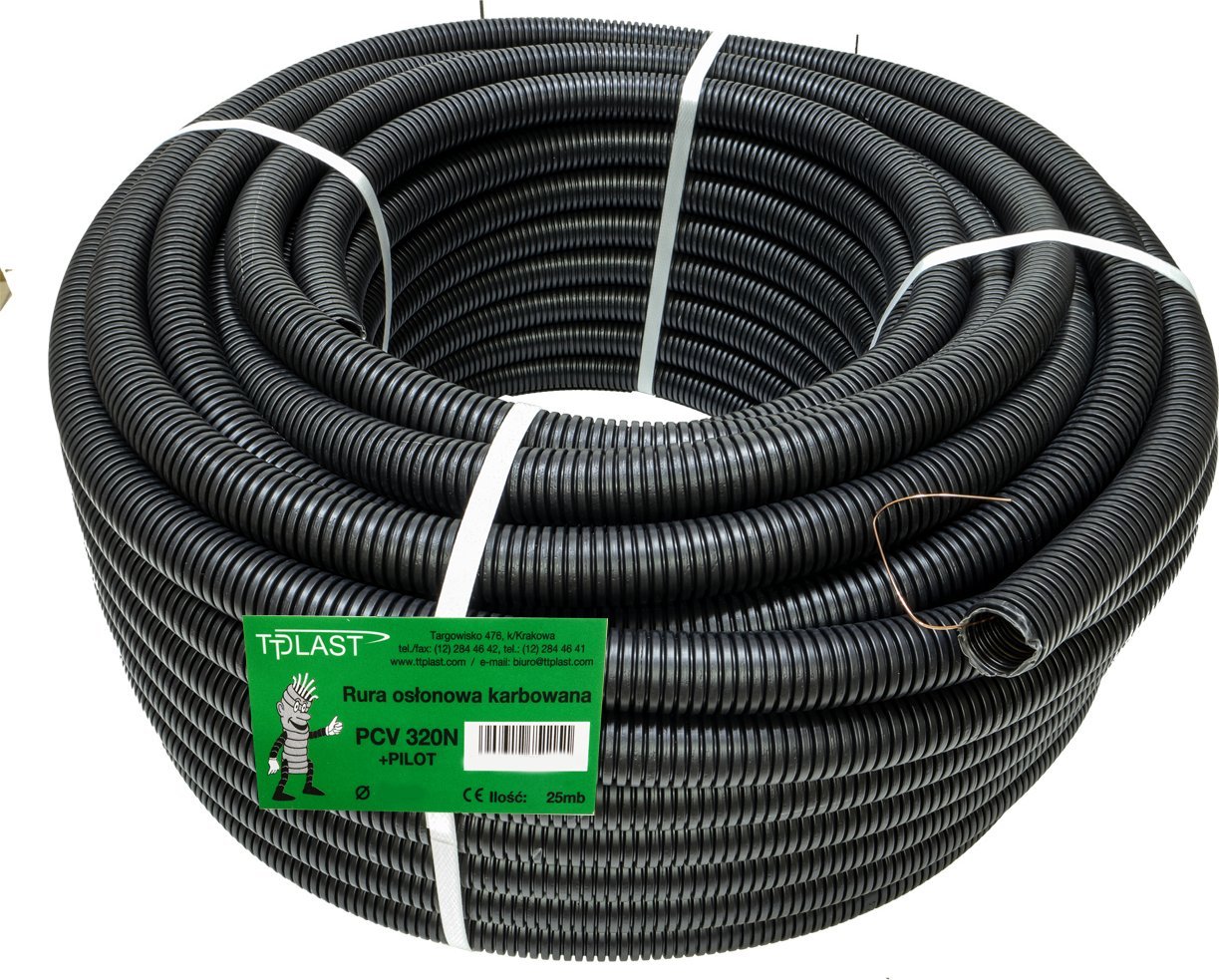 TT Plast Rurka karbowana peszel FI 18/13,5 PPL + pilot 25m