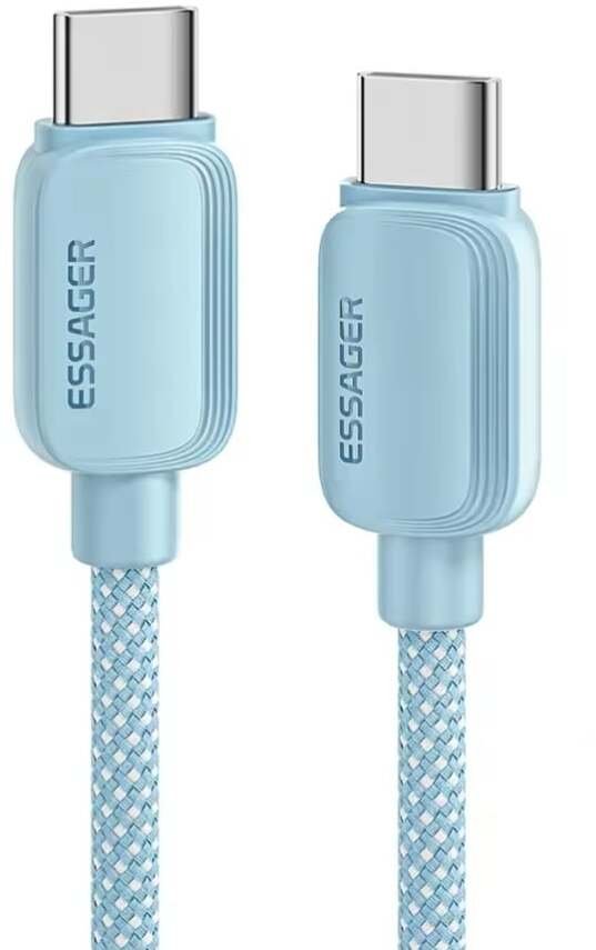 Kabel Essager USB-C do USB-C 100W 2m, 480Mb/s, niebieski