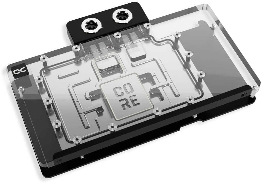 Alphacool Core RX 9070 TUF/Prime GPU Blok wodny, z tylną płytką - akryl, ARGB