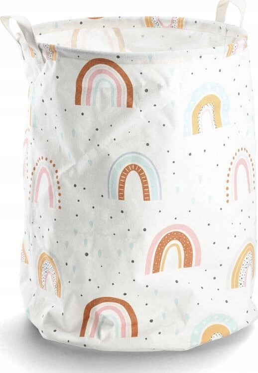 Zeller Laundry hamper "Rainbow", canvas Ø38x48
