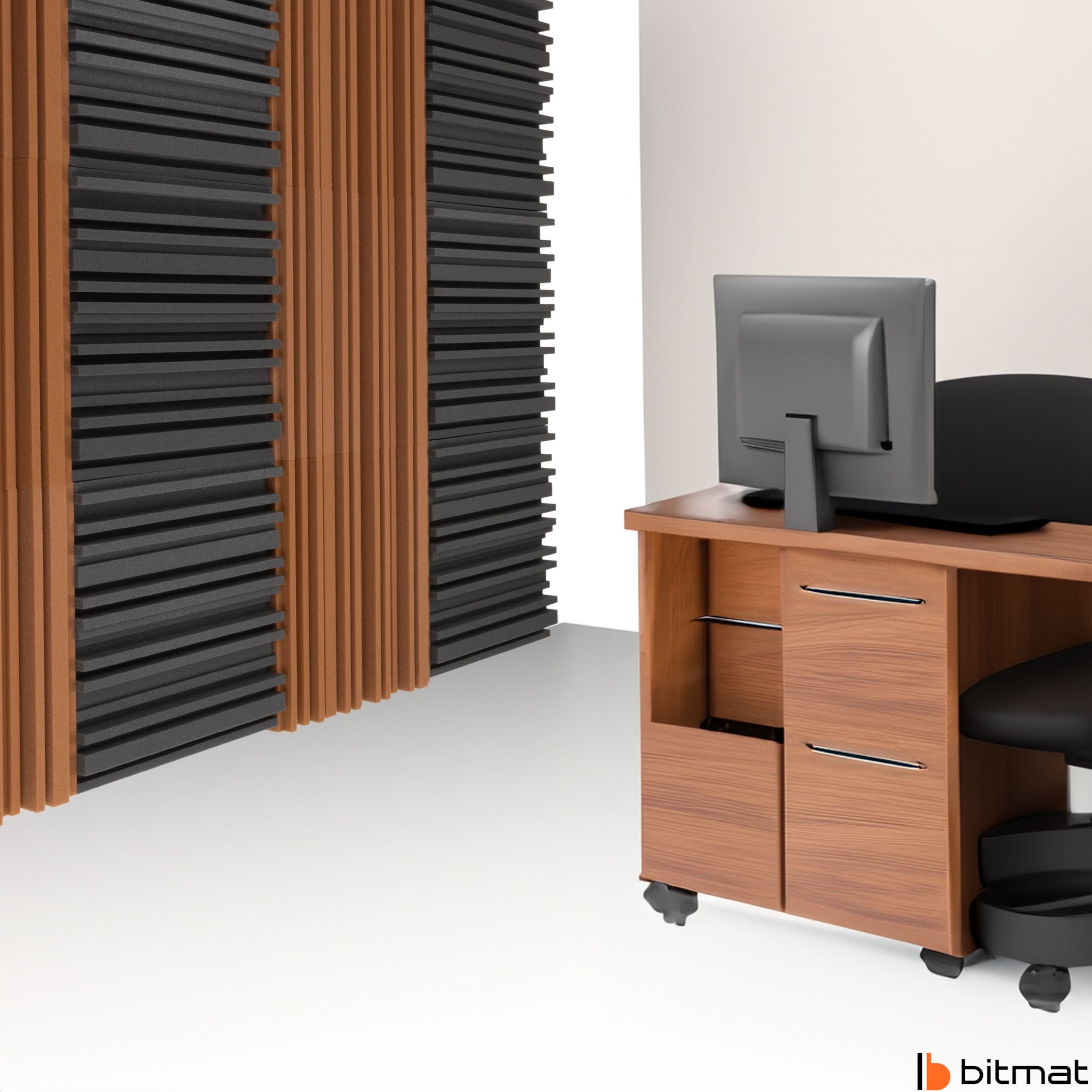 Panele akustyczne nowoczesne decor panel na ścianę Bitmat Equalizer szary brązowy 12 szt. 3m2