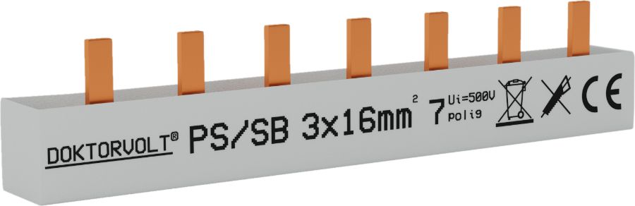 Doktorvolt Szyna łączeniowa sztyftowa PS/S 3F 7Mod 16mm2 5125