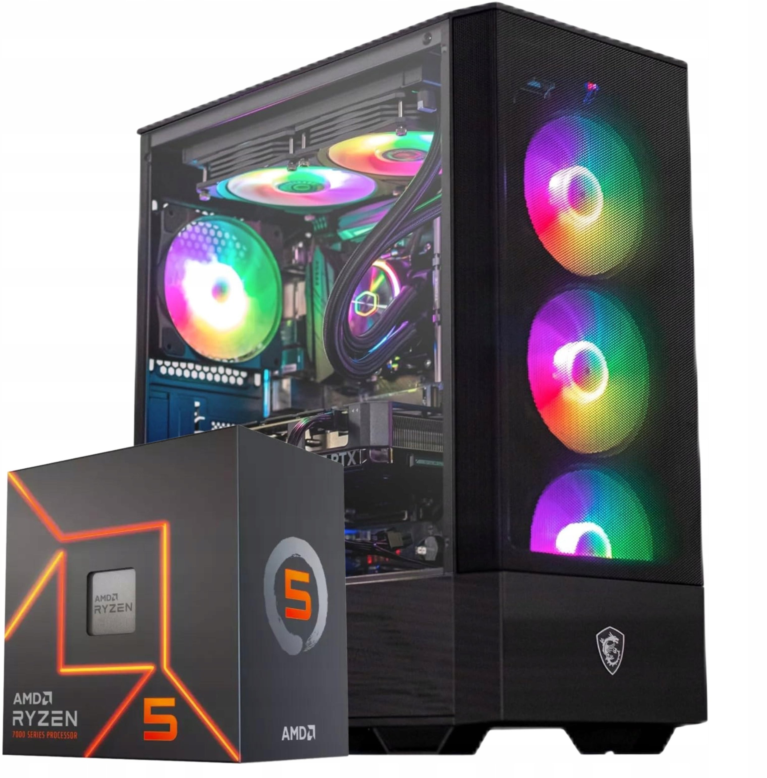 KOMPUTER GAMINGOWY RYZEN 5 9500 RX 9070 XT 32GB DDR5 2TB M2 WINDOWS 11