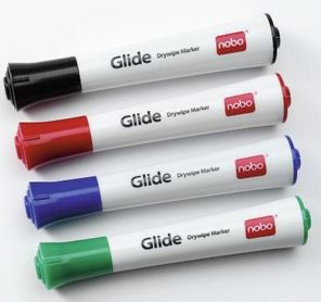 Nobo Markery Glide, cienkie, mix/ 4 szt (1902077)