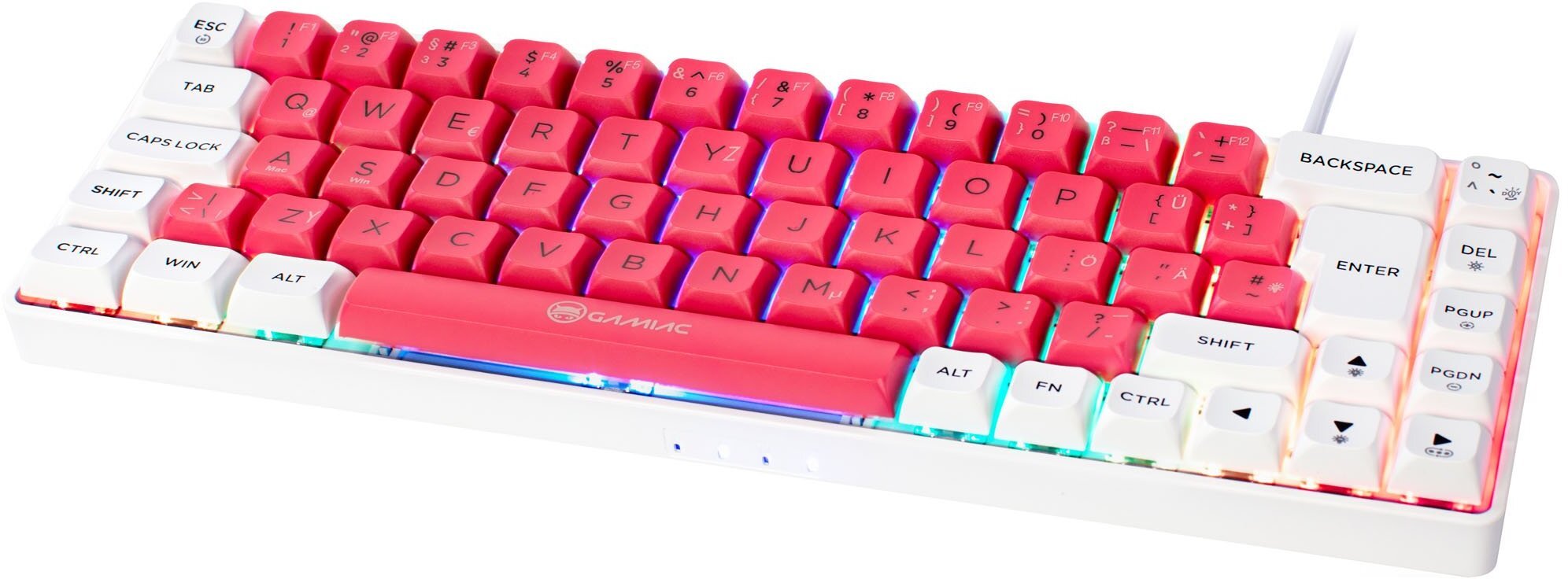 Klawiatura Gamiac GAMIAC TKL69G SF Gaming Keyboard, Kailh Red - white/red
