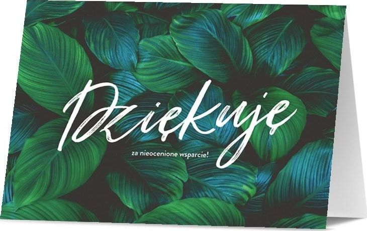 Pan Dragon Karnet B6 Dziękuję, zielone liście K.B6-1904