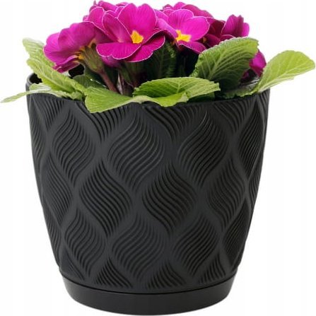 Formplastic Osłonka czarna eco* 24,5x26cm klasyczna plastikowa doniczka z podstawką