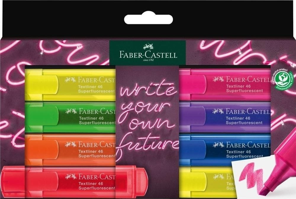 Faber-Castell Zakreślacz Super Neon 8 kolorów FABER CASTELL