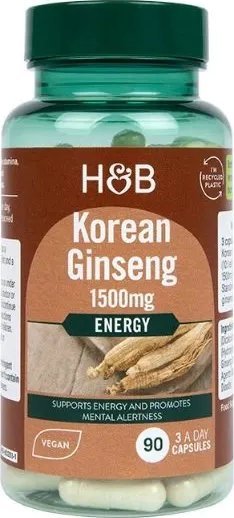 Holland & Barrett Holland & Barrett - Korean Ginseng, 1500mg - 90 vkaps