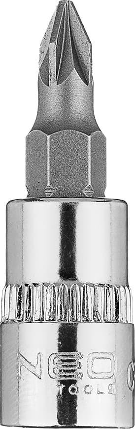 Neo Końcówka wkrętakowa PZ1 na nasadce 1/4", krótka, 37 mm
