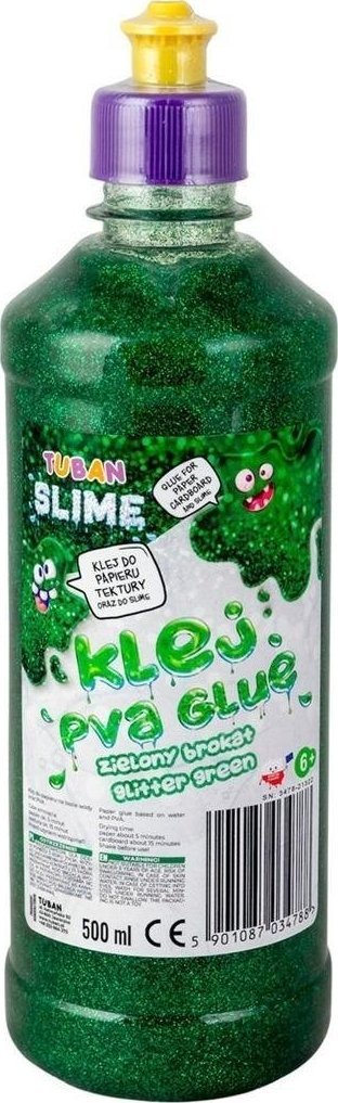 TUBAN Klej brokatowy zielony PVA 500ml TUBAN