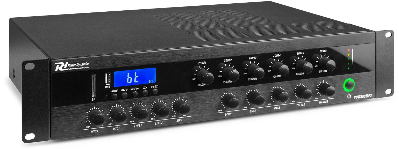 Power Dynamics Wzmacniacz miksujący PA PDW500MP3 BT 500W/100V 6 stref one size