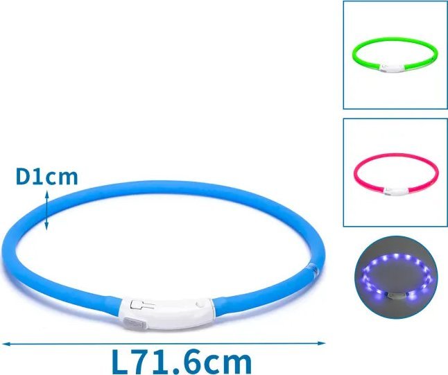 Nobleza Obroża silikonowa LED z 3 trybami ściemniania Obroża silikonowa LED z 3 trybami ściemniania