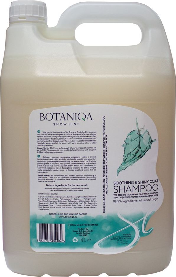 Zdjęcia - Kosmetyki dla psów Botaniqa Botaniqa Show Line Soothing & Shiny Coat Shampoo - delikatny szam