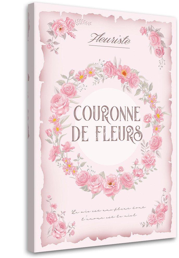 Feeby obraz na płótnie Wianek z róż Shabby Chic 60x90 large