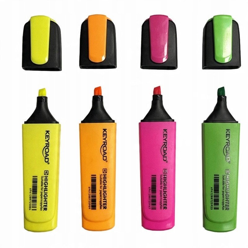 Keyroad Zakreślacz KEYROAD Fluo Neon, 1-5 mm, 4 szt., etui, mix kolorów