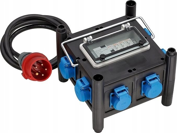 Brennenstuhl 2m 7x Gniazdo Zewnętrzna Czarny Niebieski 1153690600