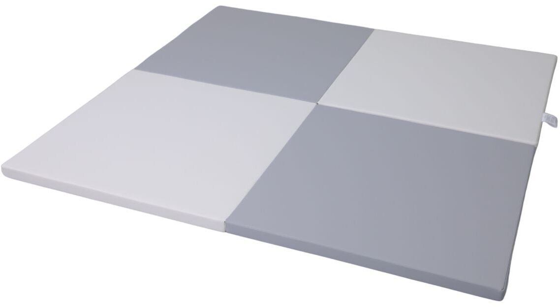 Małpiszon materac gimnastyczny Satellite 150x150x4 cm czteroczęściowy - biało-szary