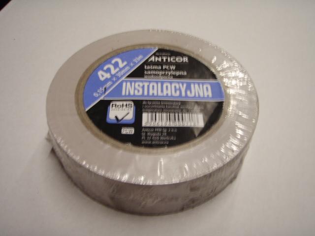 Anticor Taśma instalacyjna PCV szara 30mm 33m