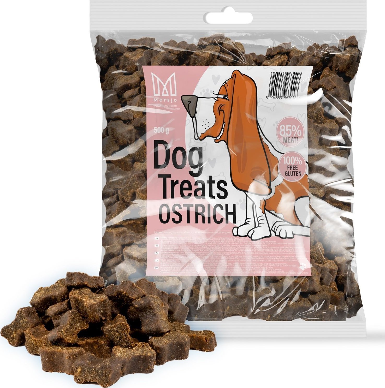 Mersjo Przysmak dla psa - Treserki mięsne struś 85% mięsa 500g