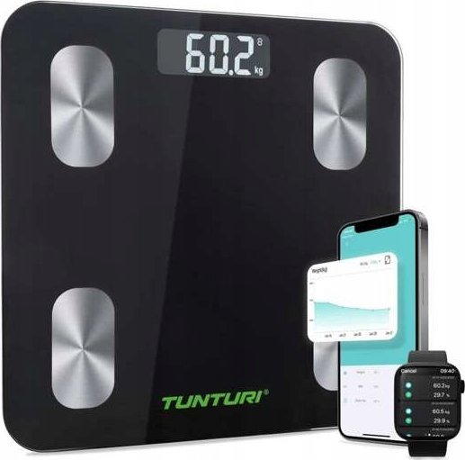 Waga łazienkowa Tunturi Svarstyklės TUNTURI SC30 SMART SCALE WITH APP
