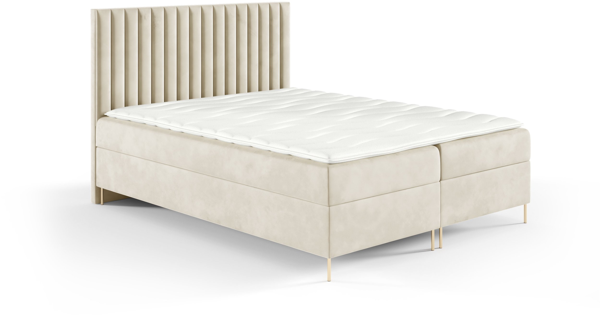 Łóżko kontynentalne Lilly Box 140x200 z nogami riviera 21