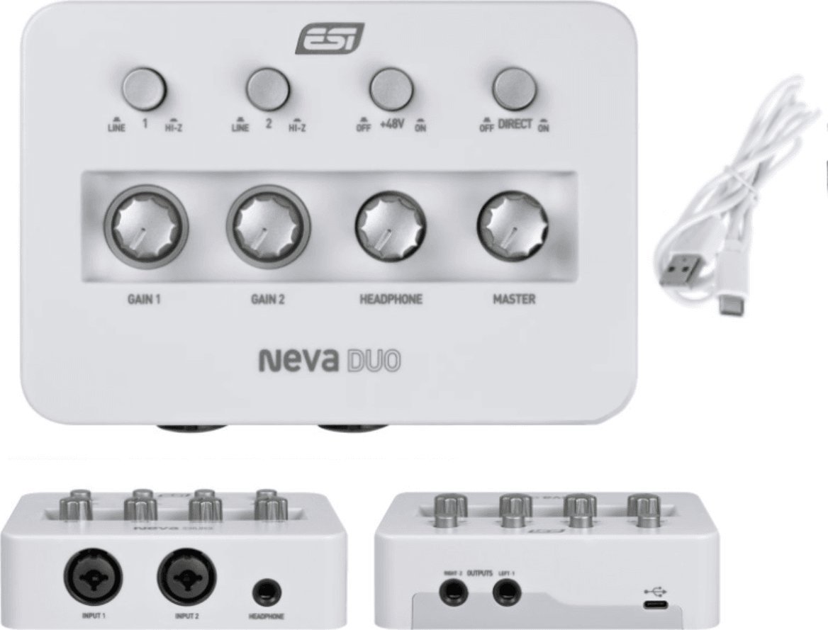 Karta dźwiękowa ESI ESI Neva Duo Karta dźwiękowa USB interfejs audio 2x phantom 48V