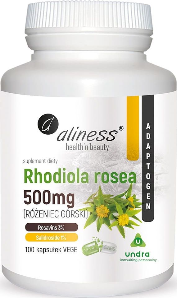 Aliness Rhodiola rosea (różeniec górski) 500 mg - 60 kapsułek