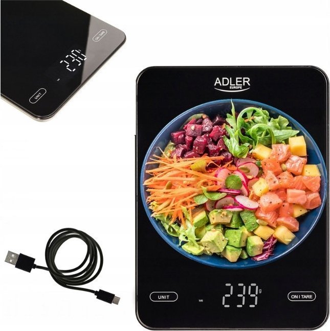 Waga kuchenna Adler Waga Kuchenna Do 10Kg Usb Aku Ad3177B