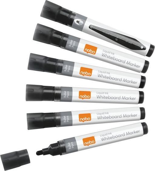 Nobo Markery Liquid Ink, czarne, 10 szt 1915377
