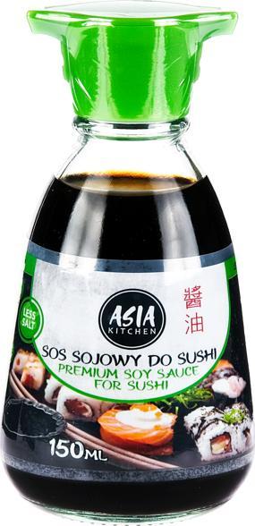 Asia Kitchen Sos sojowy do sushi Premium Less Salt, dyspenser 150ml -