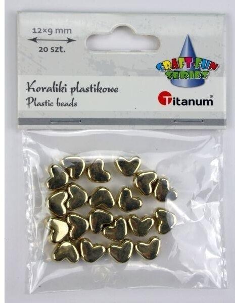 Teka Koraliki plastikowe lustrzane serca 12x9mm 20szt
