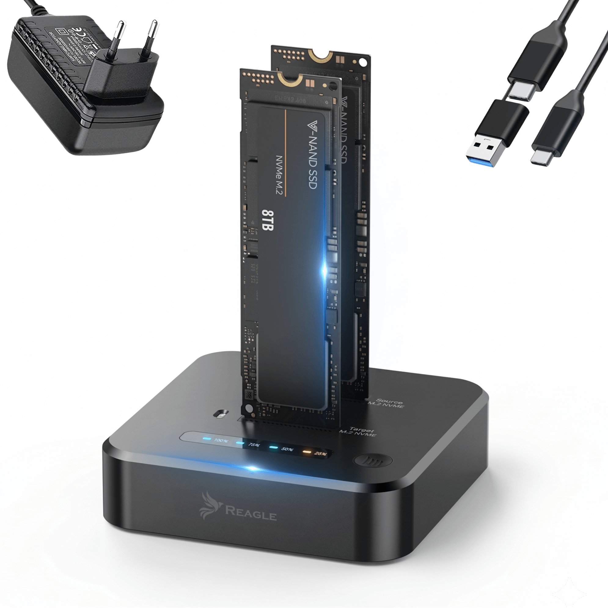 Kieszeń Reagle Adapter SSD M2 NVME PCIE kieszeń dysku stacja klonująca M.2 USB-C 10 Gbps