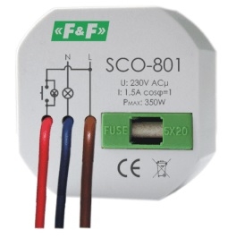 F&F Ściemniacz oświetlenia SCO-801 bez pamięci 230V AC 350W szary SCO-801