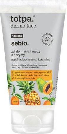Tołpa sebio. żel do mycia twarzy 3 enzymy 150 ml