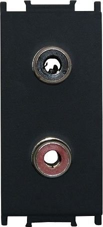 TEM Gniazdo audio głośnikowe 2xRCA 1M Modul czarny bez ramki KM22SB-B TEM do PD12 0980