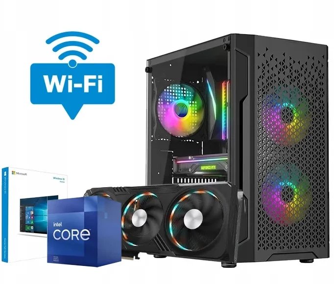 KOMPUTER GAMINGOWY DO GIER i5 14400 32GB DDR5 RTX 5060Ti 8GB M2 1TB W11 RGB