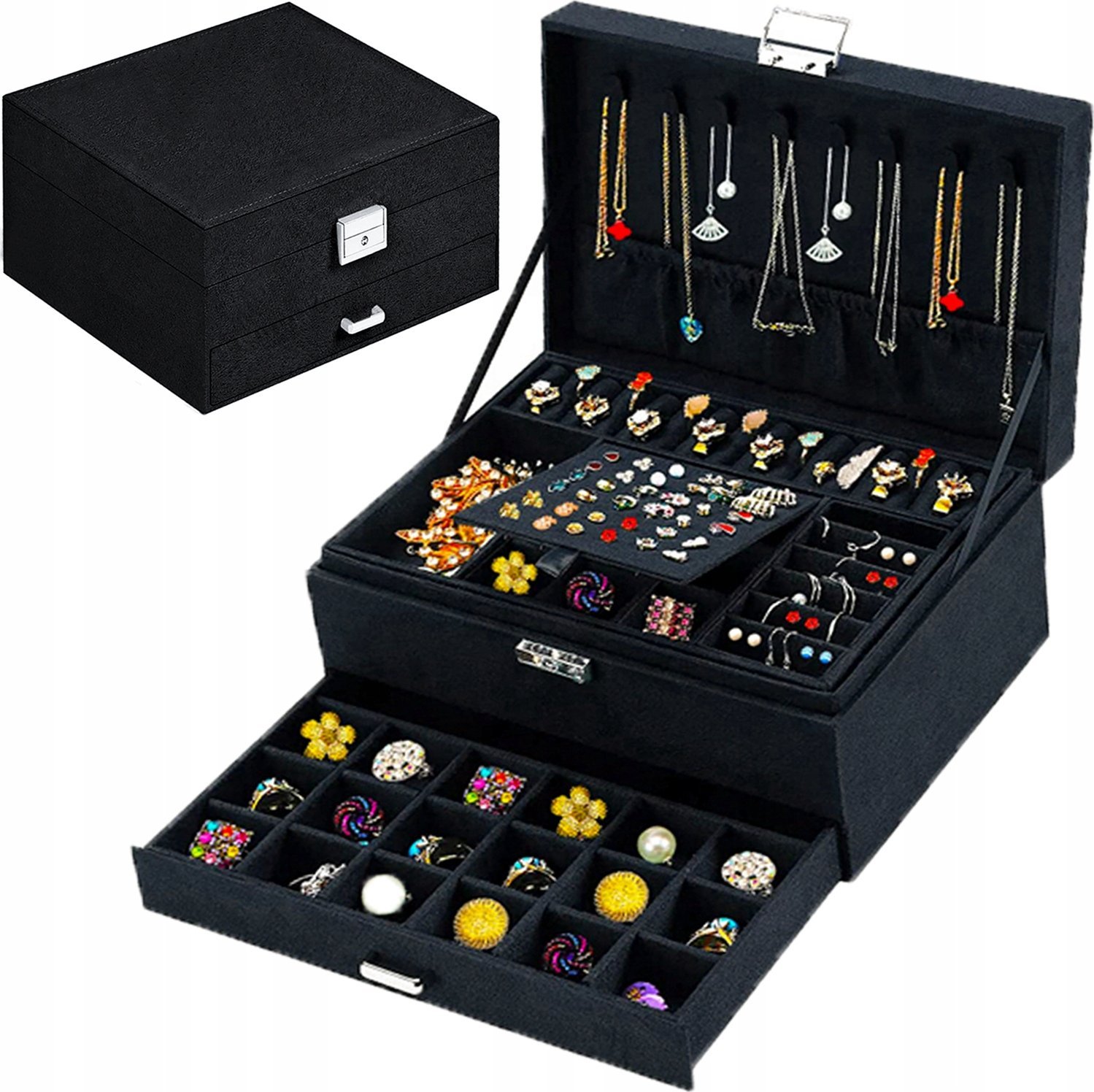 SZKATUŁKA NA BIŻUTERIĘ CZARNA ONYX01