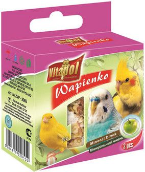 Фото - Ліки / вітаміни для птахів Vitapol Kostka wapienna jabłkowa dla ptaków  35g 