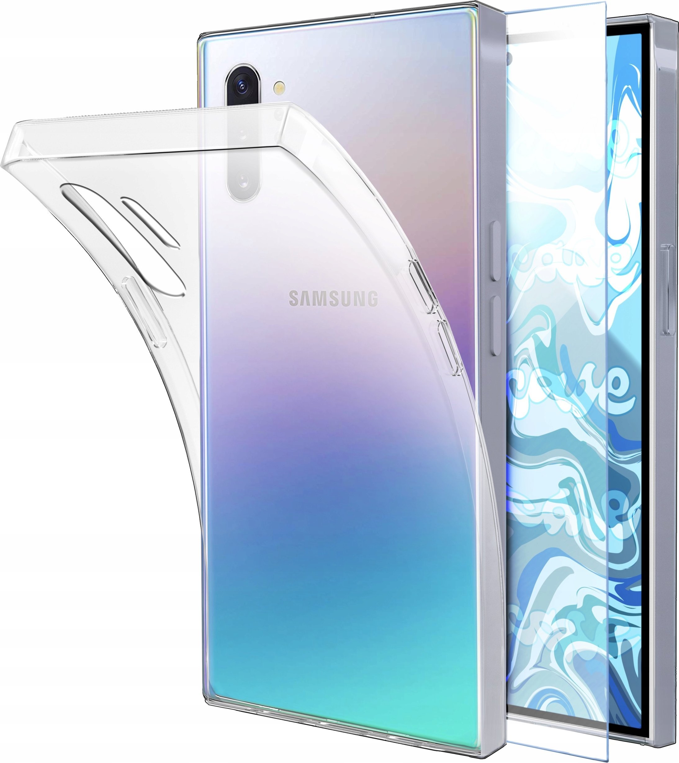 Hello Case ETUI DO SAMSUNG GALAXY NOTE 10 PLUS GUMOWE OBUDOWA CASE SILIKON SZKŁO 9H