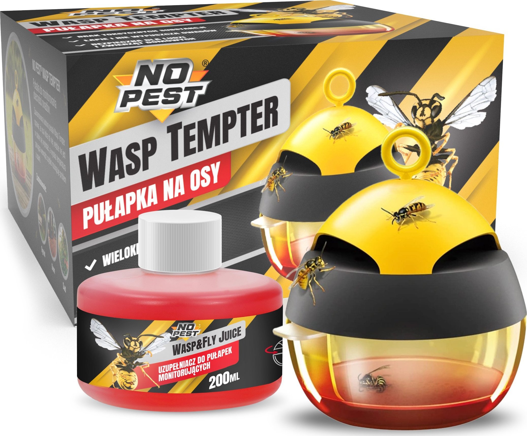 NO PEST Pułapka na Osy Wasp Tempter Środek Pułapka na Osy Szerszenie i Inne Owady + Wabik 200ml