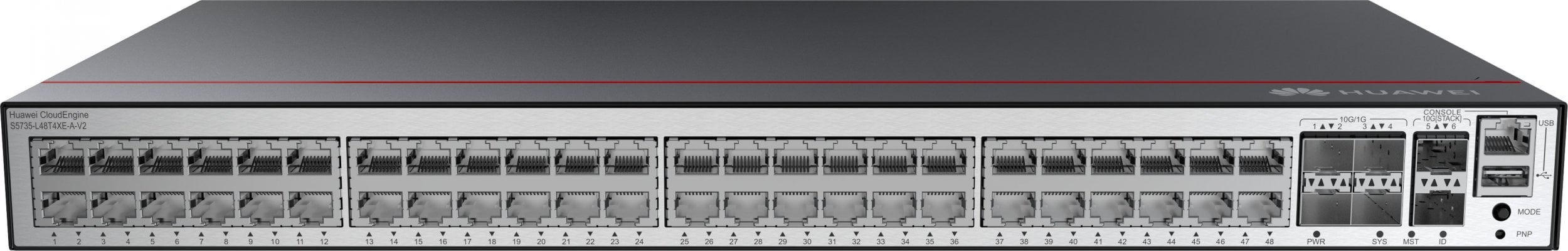 Zdjęcia - Switch Huawei     S5735-L48T4XE-A-V2  + license L-ML (48*GE ports, 4*10GE SFP+ ports, 2*12GE stack ports, AC power)