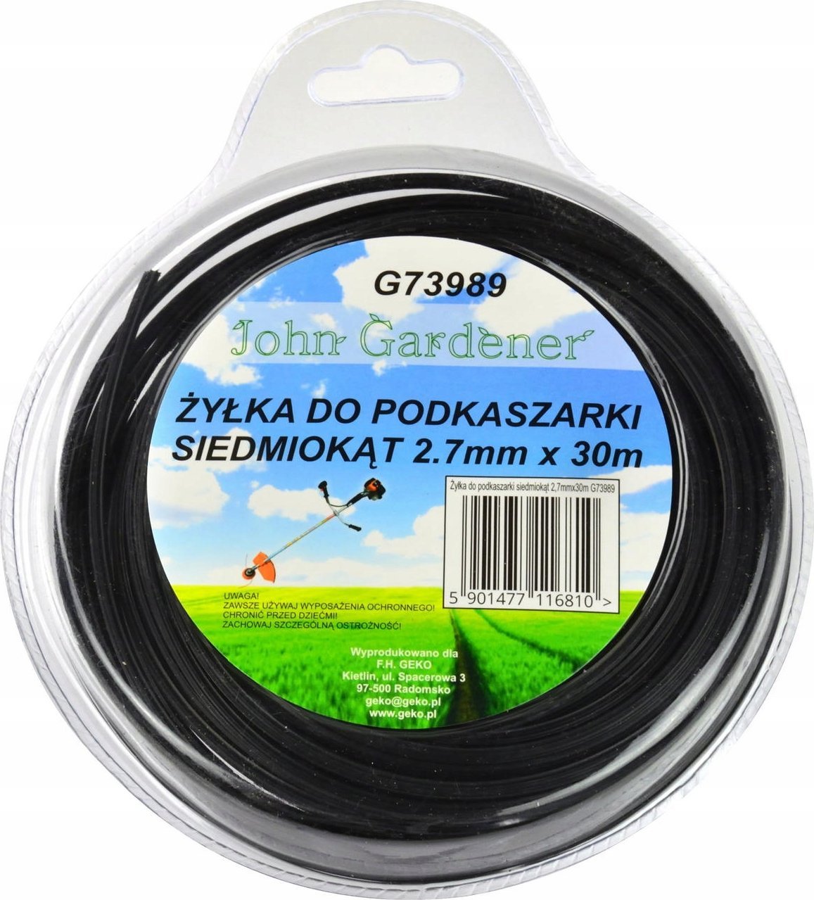 John Gardener Żyłka do podkaszarki siedmiokąt 2,7mmx30m (10/40)