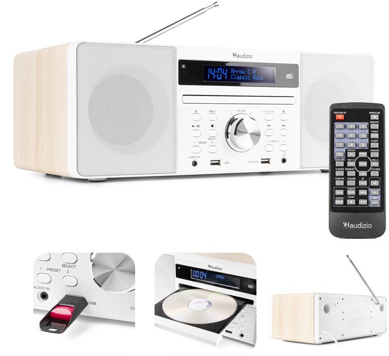System muzyczny PRATO ALL-IN-ONE CD / DAB + biały one size