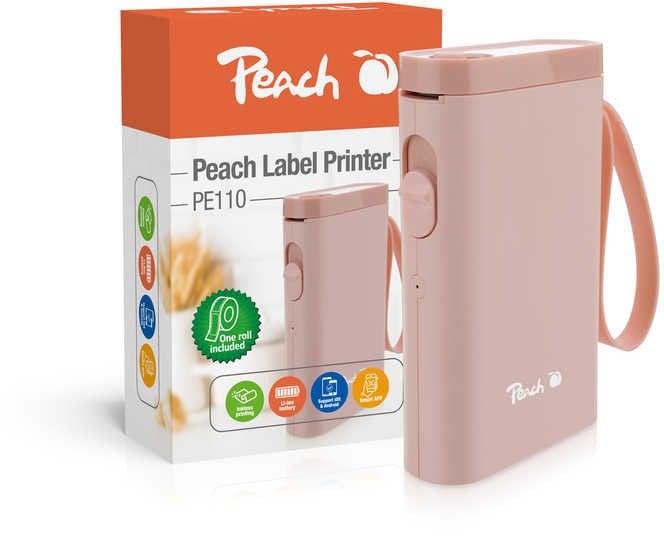 Peach Label Printer PE110 pink retail